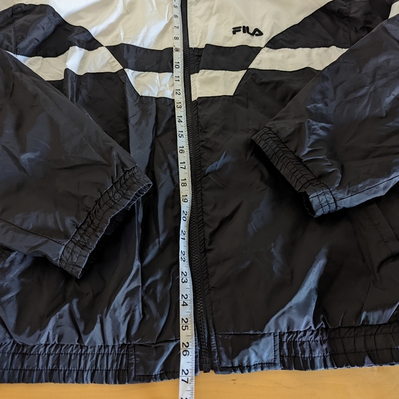 VTG FILA Y2K Classic White Black Streetwear Windbreaker Size Large - Picture 4 of 11